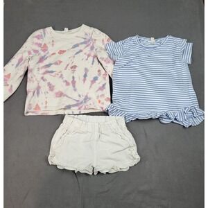 Baby Girl Crew Cuts Bundle Kids‎ Small 6 White Lightweight Tye Dye Shorts Dress